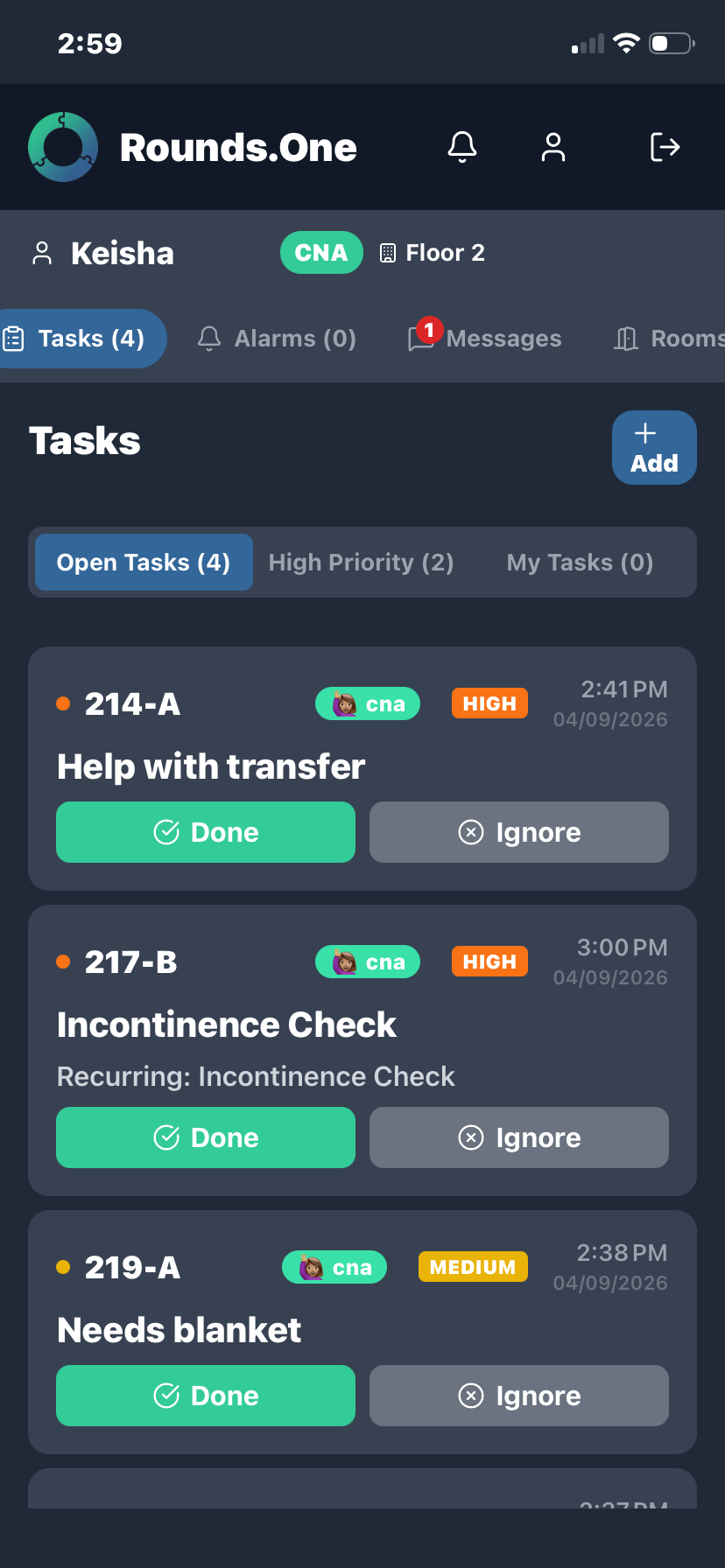 Rounds.One App Screenshot